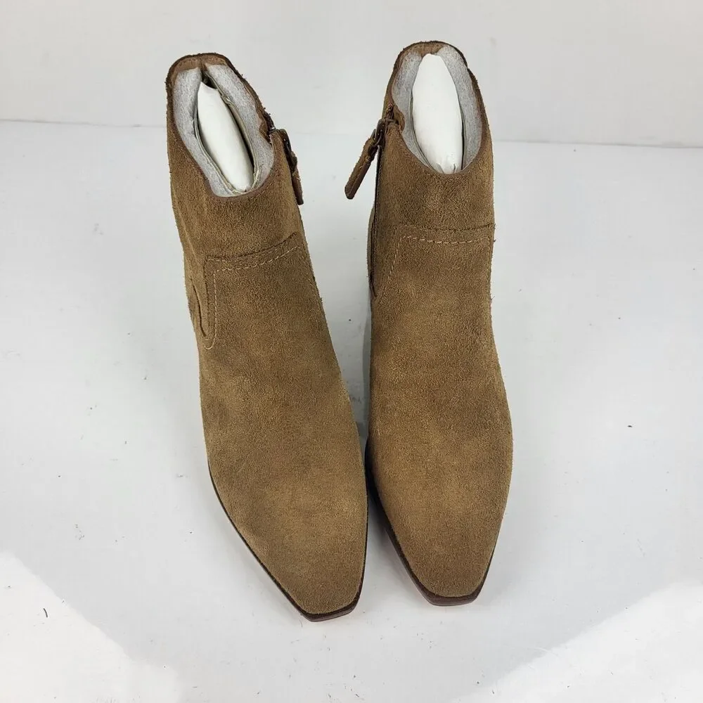 Cole Haan Naia Women's Booties Pointed Toe Block Heel Brown Size 6.5 US